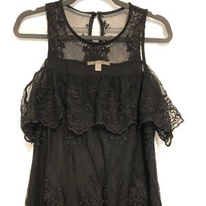 Black off the shoulder tank top